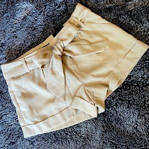 Express Dressy Tan/Taupe Short Shorts With Sash Tie, Sz 00
